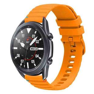 For Samsung Galaxy Watch 3 45mm Wavy Dotted Stitched 22mm Silicone Watch Band(Amber Yellow)