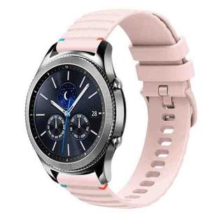 For Samsung Galaxy Gear S3 Classic Wavy Dotted Stitched 22mm Silicone Watch Band(Rose Pink)