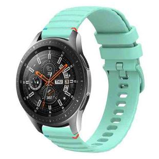 For Samsung Galaxy Watch 46mm  Wavy Dotted Stitched 22mm Silicone Watch Band(Teal Green)