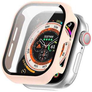 For Apple Watch Series 10 42mm Tempered Glass Film Integrated PC Watch Case(Pink)