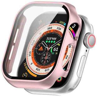 For Apple Watch Series 10 46mm Tempered Glass Film Integrated PC Watch Case(Rose Gold)