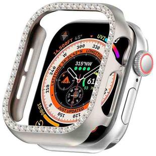 For Apple Watch Series 10 42mm Single-Row Diamond Plated PC Hollow Watch Case(Starlight)