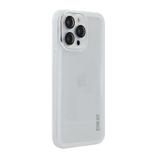 For iPhone 14 Pro ENKAY Hat-Prince Translucent Matte TPU Phone Case with Lens Film(White)