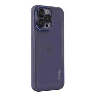 For iPhone 16 Pro ENKAY Hat-Prince Translucent Matte TPU Phone Case with Lens Film(Purple)