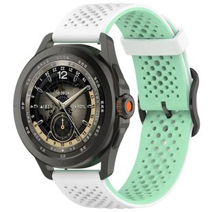 For Xiaomi Watch S4 Sport Liquid Two Color Silicone Watch Band(White Teal Green)