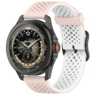 For Xiaomi Watch S4 Sport Liquid Two Color Silicone Watch Band(Pink White)