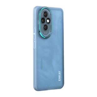 For Honor 200 Pro ENKAY Hat-Prince Translucent Matte TPU Phone Case with Lens Film(Blue)