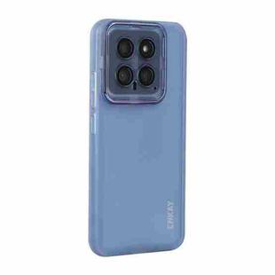 For Xiaomi 14 Pro ENKAY Hat-Prince Translucent Matte TPU Phone Case with Lens Film(Blue)