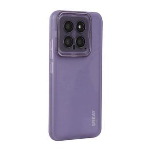 For Xiaomi 14 Pro ENKAY Hat-Prince Translucent Matte TPU Phone Case with Lens Film(Purple)