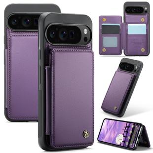 For Google Pixel 9 Pro XL CaseMe C22 Card Slots Holder RFID Anti-theft Phone Case(Purple)