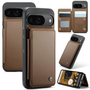 For Google Pixel 9 / 9 Pro CaseMe C22 Card Slots Holder RFID Anti-theft Phone Case(Brown)