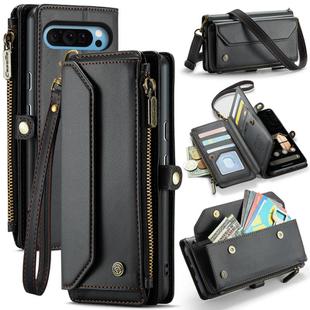 For Google Pixel 9 Pro XL CaseMe C36 Card Slots Zipper Wallet RFID Anti-theft Leather Phone Case(Black)