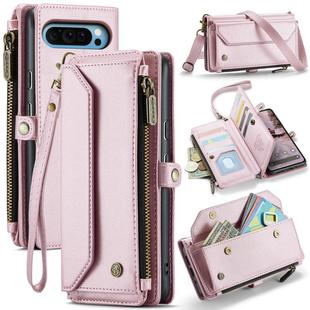 For Google Pixel 9 Pro XL CaseMe C36 Card Slots Zipper Wallet RFID Anti-theft Leather Phone Case(Pink)