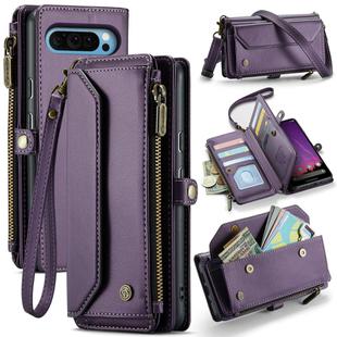 For Google Pixel 9 Pro XL CaseMe C36 Card Slots Zipper Wallet RFID Anti-theft Leather Phone Case(Purple)