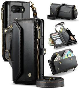 For Google Pixel 9a CaseMe C36 Card Slots Zipper Wallet RFID Anti-theft Leather Phone Case(Black)