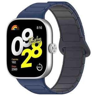 For Redmi Watch 4 Reverse Buckle Magnetic Silicone Watch Band(Midnight Blue Gray)