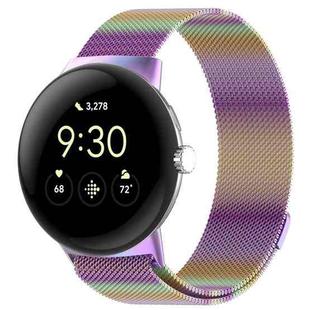 For Google Pixel Watch 3 41mm Milanese Metal Magnetic Watch Band(Colorful)