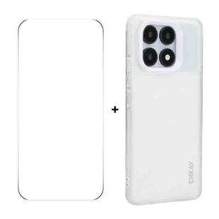 For Redmi K70 Ultra ENKAY Hat-Prince Translucent Matte TPU Soft Phone Case + 9H Big Arc Edge Film(White)