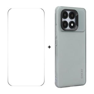 For Redmi K70 / K70 Pro ENKAY Hat-Prince Translucent Matte TPU Soft Phone Case + 9H Big Arc Edge Film(Grey)