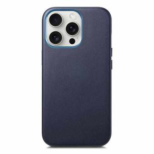 For iPhone 16 Pro Max Electroplated Metal Button Shockproof Phone Case(Dark Blue)