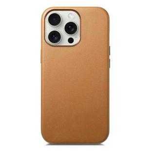 For iPhone 16 Pro Max Electroplated Metal Button Shockproof Phone Case(Brown)