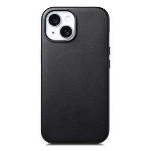 For iPhone 15 Electroplated Metal Button Shockproof Phone Case(Black)