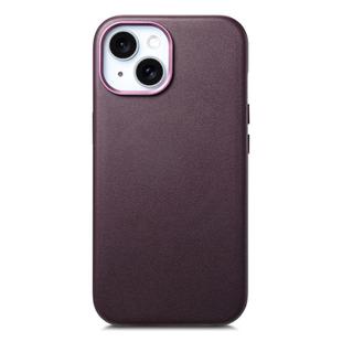 For iPhone 15 Electroplated Metal Button Shockproof Phone Case(Purple)