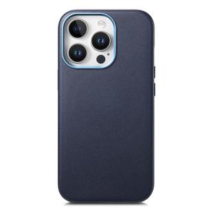 For iPhone 15 Pro Electroplated Metal Button Shockproof Phone Case(Dark Blue)