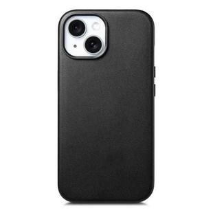 For iPhone 15 Plus Electroplated Metal Button Shockproof Phone Case(Black)