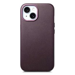 For iPhone 14 Electroplated Metal Button Shockproof Phone Case(Purple)