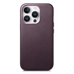 For iPhone 14 Pro Max Electroplated Metal Button Shockproof Phone Case(Purple)