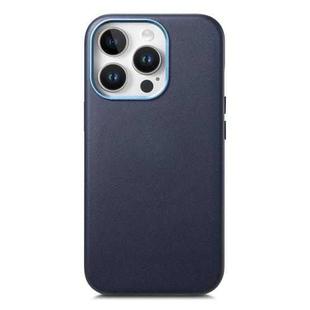 For iPhone 13 Pro Electroplated Metal Button Shockproof Phone Case(Dark Blue)