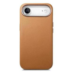 For iPhone Air Electroplated Metal Button MagSafe Phone Case(Brown)