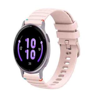 For Garmin Vivoactive 5 Wavy Dotted Stitched 20mm Silicone Watch Band(Rose Pink)