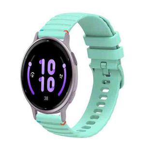 For Garmin Active 5 Wavy Dotted Stitched 20mm Silicone Watch Band(Teal Green)