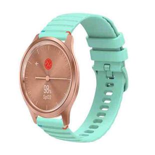 For Garmin Move Style Wavy Dotted Stitched 20mm Silicone Watch Band(Teal Green)