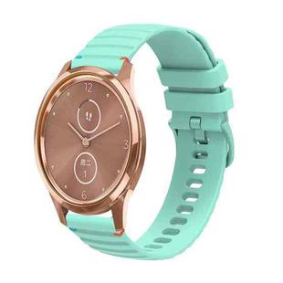 For Garmin Move Luxe Wavy Dotted Stitched 20mm Silicone Watch Band(Teal Green)