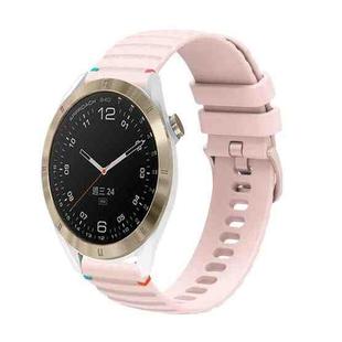 For Garmin Approach S40 Wavy Dotted Stitched 20mm Silicone Watch Band(Rose Pink)