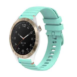 For Garmin Approach S40 Wavy Dotted Stitched 20mm Silicone Watch Band(Teal Green)