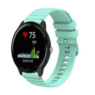 For Garmin Vivoactive 3 Music Wavy Dotted Stitched 20mm Silicone Watch Band(Teal Green)