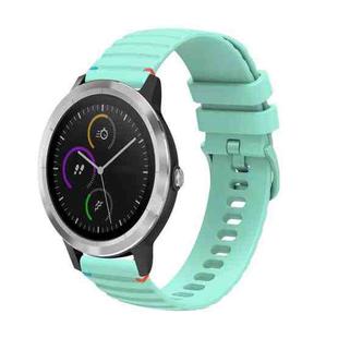 For Garmin Vivoactive 3 Wavy Dotted Stitched 20mm Silicone Watch Band(Teal Green)