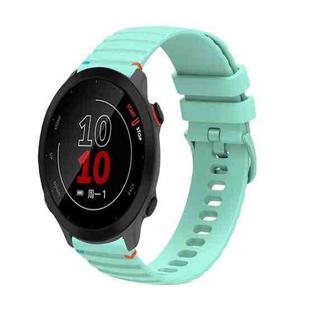 For Garmin Forerunner 158 Wavy Dotted Stitched 20mm Silicone Watch Band(Teal Green)