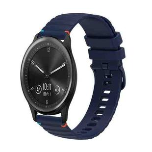 For Garmin Vivomove Wavy Dotted Stitched 20mm Silicone Watch Band(Navy Blue)