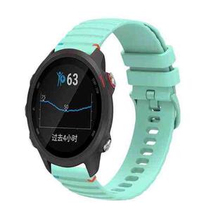 For Garmin Forerunner 245 Wavy Dotted Stitched 20mm Silicone Watch Band(Teal Green)