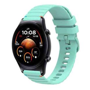 For Honor Watch GS 4 Wavy Dotted Stitched 22mm Silicone Watch Band(Teal Green)