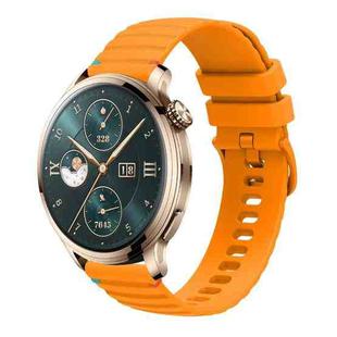 For Honor Watch 4 Pro Wavy Dotted Stitched 22mm Silicone Watch Band(Amber Yellow)