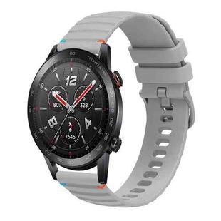 For Honor Watch GS 3i Wavy Dotted Stitched 22mm Silicone Watch Band(Gray)