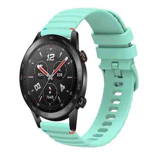 For Honor Watch GS 3i Wavy Dotted Stitched 22mm Silicone Watch Band(Teal Green)