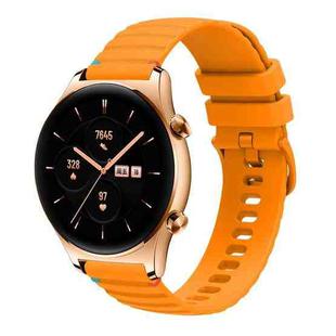 For Honor Watch GS 3 Wavy Dotted Stitched 22mm Silicone Watch Band(Amber Yellow)