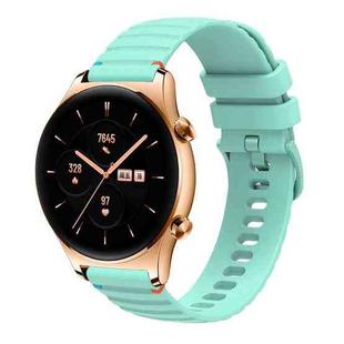 For Honor Watch GS 3 Wavy Dotted Stitched 22mm Silicone Watch Band(Teal Green)